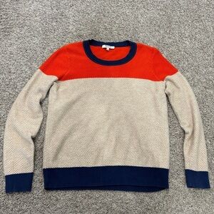Madewell color block waffle knit sweater small